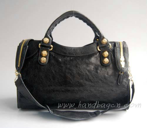 Balenciaga 084332B Dark Grey Giant City Lambskin Leather Bag Medium Size