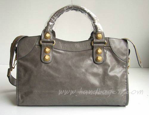 Balenciaga 084332B Dark Gray Medium City Bag with 38CM