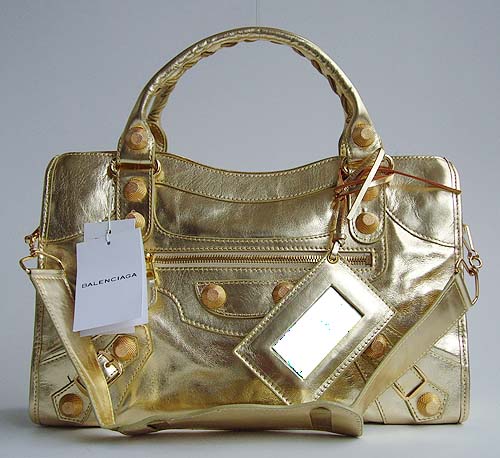 Balenciaga 084332B Gold Medium City Bag With 38CM