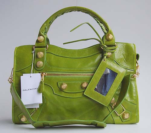 Balenciaga 084332B Green Medium City Bag with 38CM