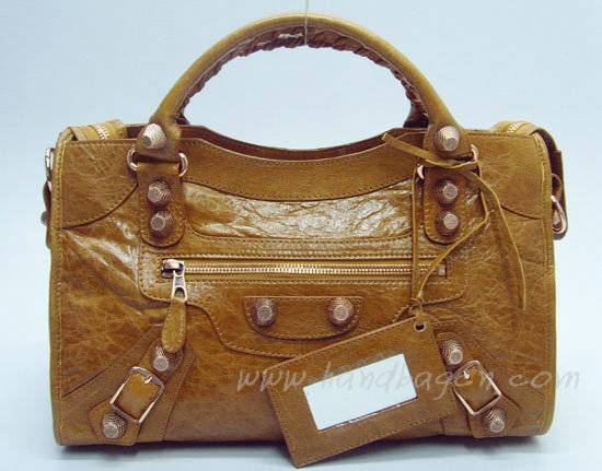 Balenciaga 084332B Camel Giant City Lambskin Leather Bag Medium Size With Gold Hardware - Click Image to Close