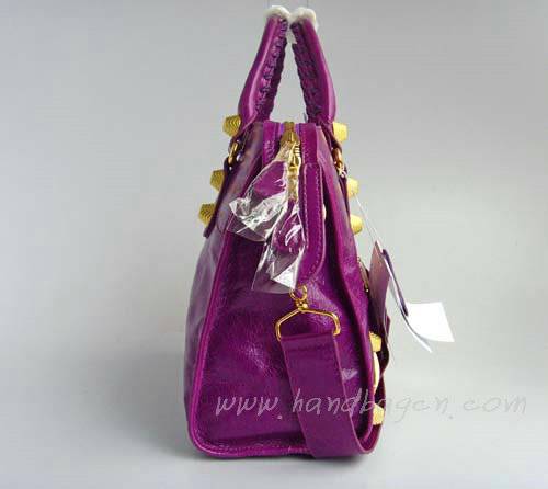 Balenciaga 084332B Purple Medium City Bag in 38CM