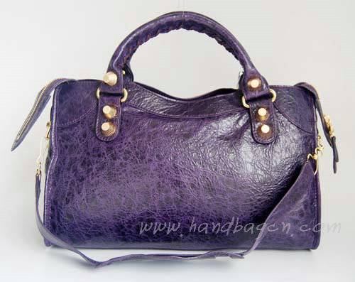 Balenciaga 084332B Purple Giant City Lambskin Leather Bag Medium Size