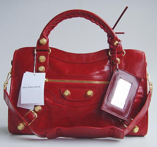 Balenciaga 084332B Red Medium City Bag With 38CM