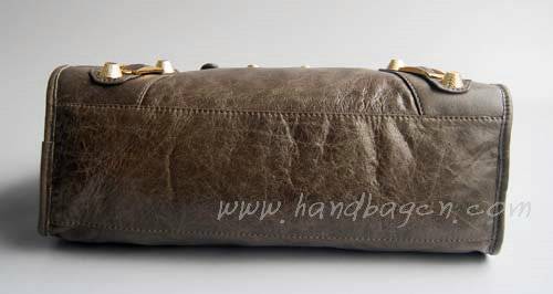 Balenciagam 084332B Dark Khaki Lambskin Giant City Bag Medium Size