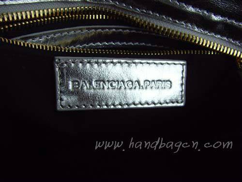 Balenciaga 084332B Silver Medium City Bag in 38CM
