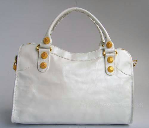 Balenciaga 084332B White Medium City Bag With 38CM