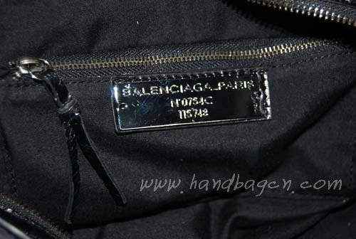 Balenciaga 084332 Black Lambskin Motorcycle City Bag Medium Size