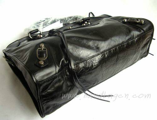 Balenciaga 084332 Black Motorcycle City Bag Medium Size