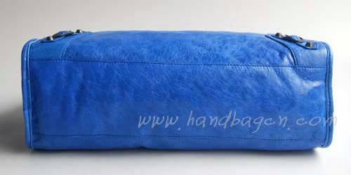 Balenciaga 084332 Blue Motorcycle City Lambskin Leather Bag Medium Size - Click Image to Close