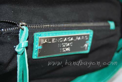 Balenciaga 084332 Blue Green Motorcycle City Bag with 38cm