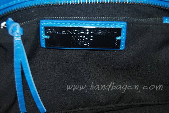 Balenciaga 084332 Blue Motorcycle City Bag Medium Size