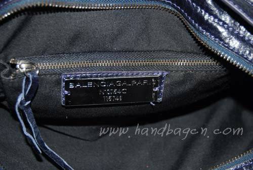 Balenciaga 084332 Dark Blue Lambskin Motorcycle City Bag Medium Size - Click Image to Close