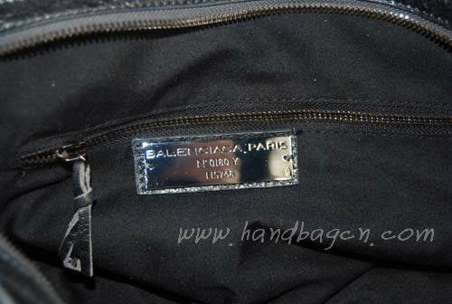 Balenciaga 084332 Dark Grey Motorcycle City Medium Lambskin Handbag