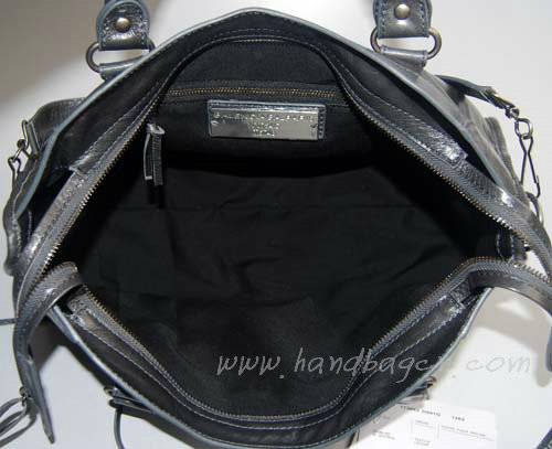 Balenciaga 084332 Dark Gray Motorcycle City Bag Medium Size