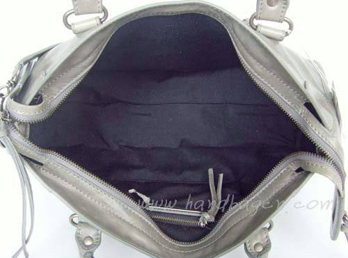 Balenciaga 084332 Dark Silver Gray Motorcycle City Bag Medium Size