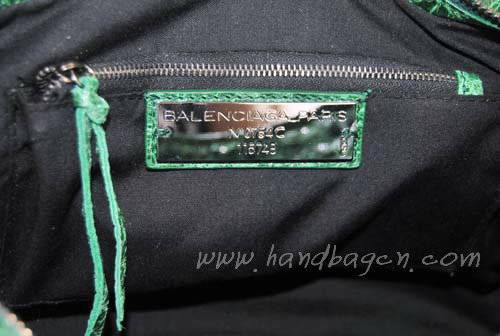 Balenciaga 084332 Green Motorcycle City Bag Medium Size