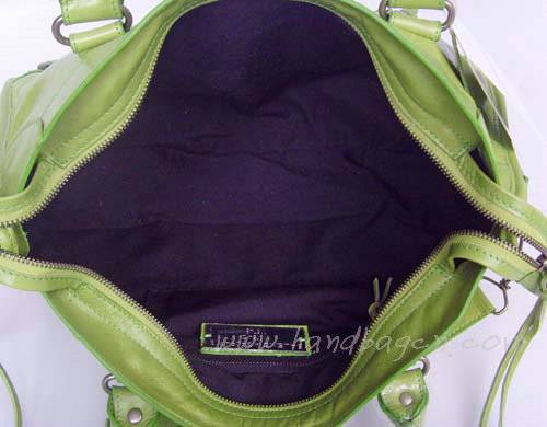 Balenciaga 084332 Green Motorcycle City Bag Medium Size