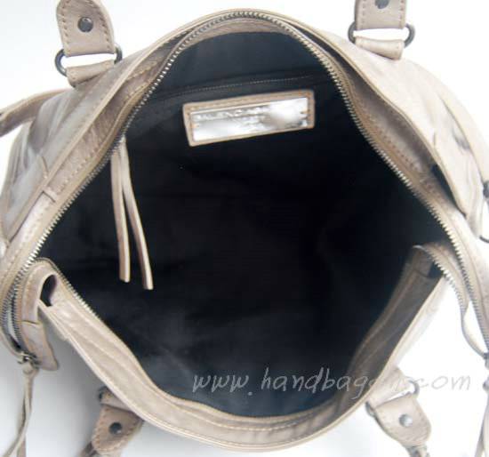 Balenciaga 084332 Gray Motorcycle City Bag Medium Size