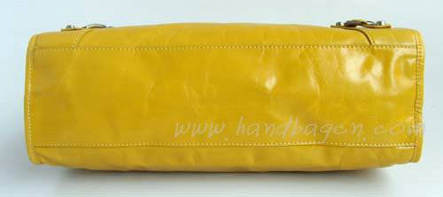 Balenciaga 084332 Lemon Yellow Motorcycle City Bag Medium Size
