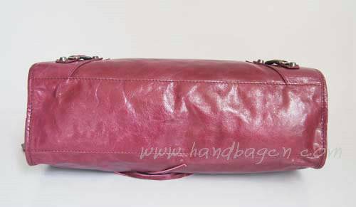 Balenciaga 084332 Purple Red Motorcycle City Bag Medium Size