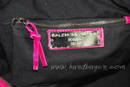 Balenciaga 084332 Peach Red Motorcycle City Medium Lambskin Handbag - Click Image to Close