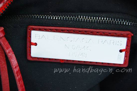 Balenciaga 084332 Red Leopard Horsehair Medium City Bag