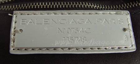 Balenciaga 084332 Silver Motorcycle City Bag Medium Size - Click Image to Close