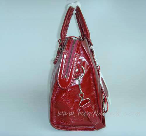 Balenciaga 084332 Wine Red Motorcycle City Bag Medium Size