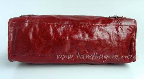 Balenciaga 084332 Wine Red Motorcycle City Bag Medium Size