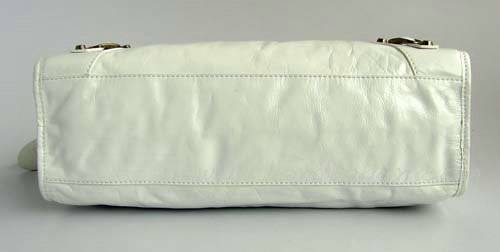 Balenciaga 084332 White Motorcycle City Bag Medium Size