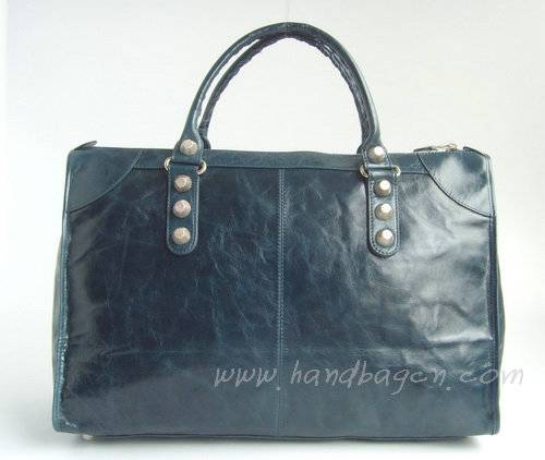 Balenciaga 084334A Royal Blue Le Dix Motorcycle Handbag XL Size