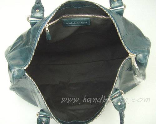 Balenciaga 084334A Royal Blue Le Dix Motorcycle Handbag XL Size
