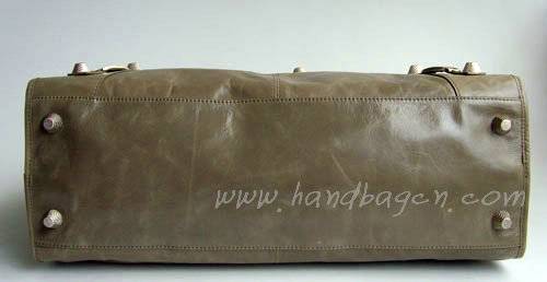 Balenciaga 084334A Silver Gray Le Dix Motorcycle Handbag XL Size
