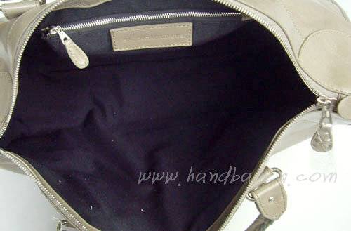 Balenciaga 084334A Silver Gray Le Dix Motorcycle Handbag XL Size
