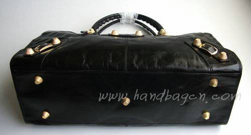Balenciaga 084334B Black Le Dix Motorcycle Handbag XL Size