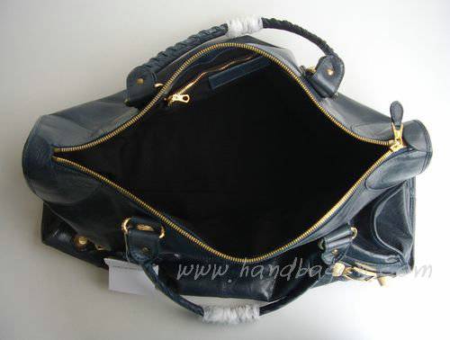 Balenciaga 084334B Royal Blue Le Dix Motorcycle Handbag XL Size