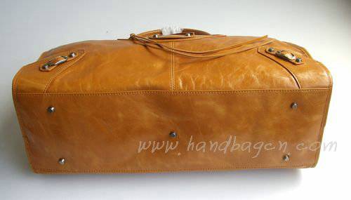 Balenciaga 084334 Light Tan Le Dix Motorcycle Handbag XL Size