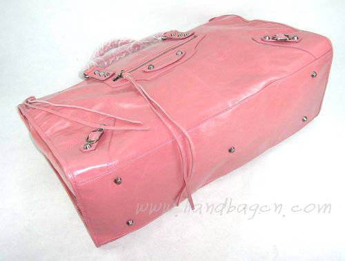 Balenciaga 084334 Pink Le Dix Motorcycle Handbag XL Size