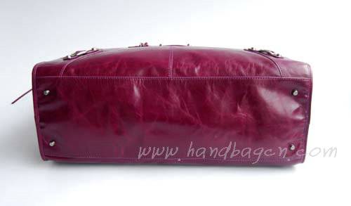 Balenciaga 084334 Purple Le Dix Motorcycle Handbag XL Size