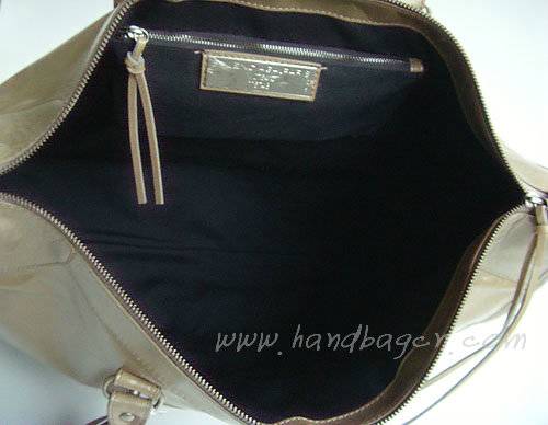 Balenciaga 084334 Silver Gray Le Dix Motorcycle Handbag XL Size