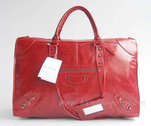 Balenciaga 084334 Wine Red Le Dix Motorcycle Handbag XL Size - Click Image to Close