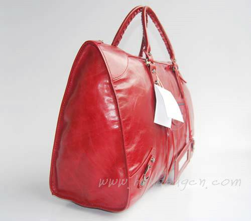 Balenciaga 084334 Wine Red Le Dix Motorcycle Handbag XL Size