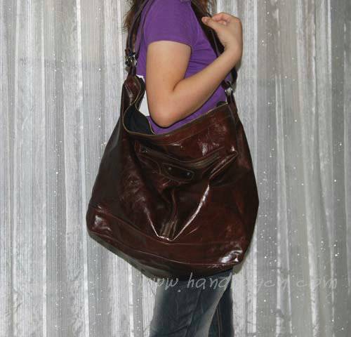 Balenciaga 084339 Dark Coffee Oversized Sqaure Shaped Bag
