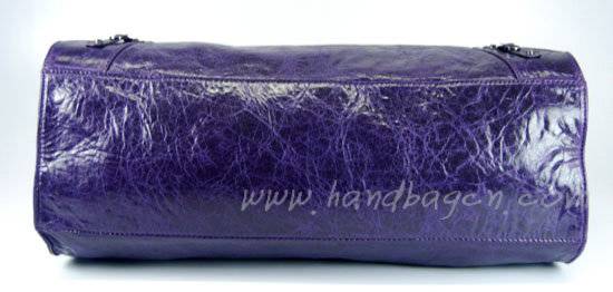 Balenciaga 084340 dark purple lambskin handbag with 43CM