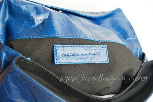 Balenciaga 084351 Medium Blue Giant City Whipstitch Clutch & Leather