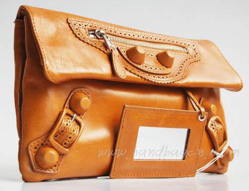 Balenciaga 084351 Camel Giant City Whipstitch Clutch & Leather - Click Image to Close