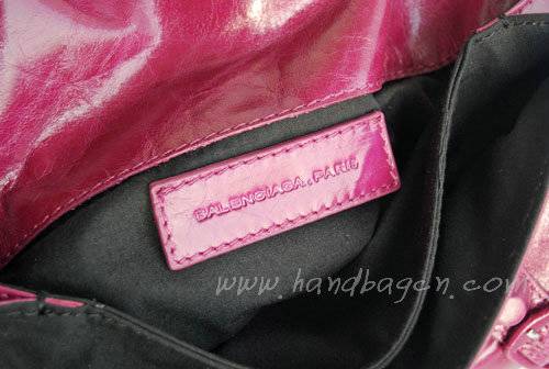 Balenciaga 084351 Purplish Red Giant City Whipstitch Clutch & Leather Handbag - Click Image to Close
