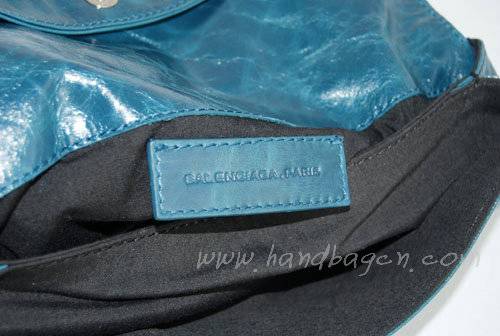 Balenciaga 084351 Royal Blue Giant City Whipstitch Clutch & Leather Handbag