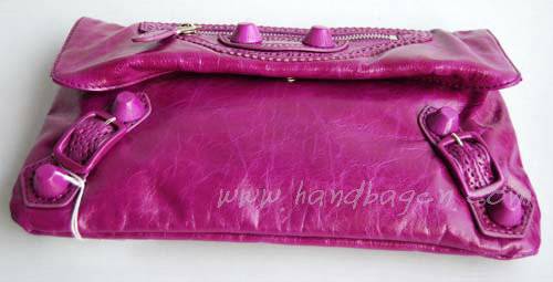Balenciaga 084351 Violet Giant City Whipstitch Clutch with Leather Handbag - Click Image to Close